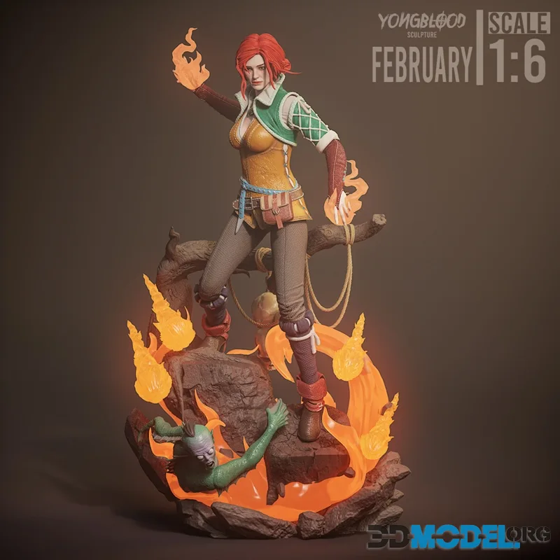 Yongblood Sculpture - Triss Merigold - The Witcher 3 – Printable