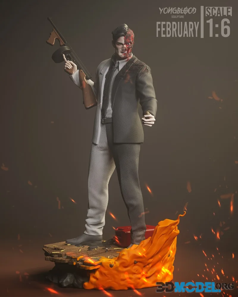 Yongblood Sculpture - Two Face - Dc – Printable