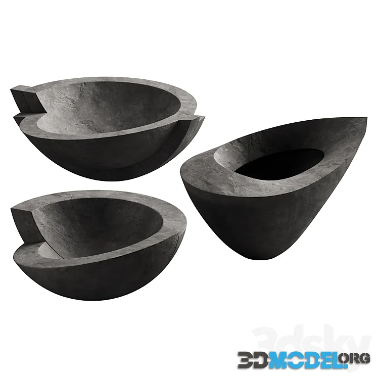 365 decorative vases and pots 03 deformed folded relief vase 02