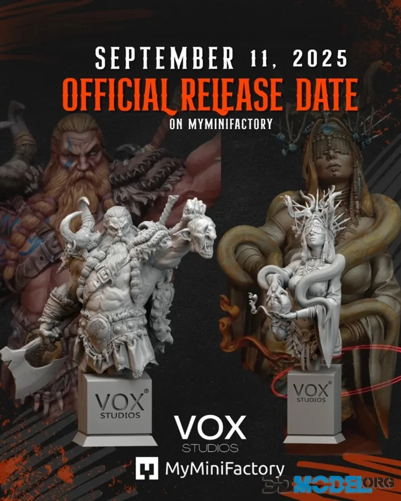 VOX Studios - Barbarian & Sorceress Bust – Printable