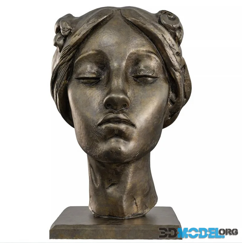 Antique Woman Head Statue – Serene Bronze Bust