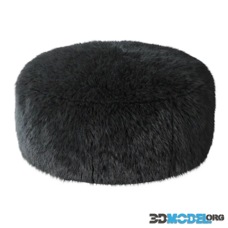 Aspyn Faux Fur Shag Ottoman