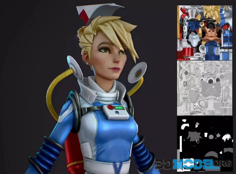 Astro Sarah Hand painted free low-poly (PBR)
