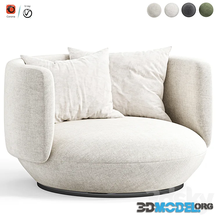 3D Model – Baixa armchair by wentz, 4 color