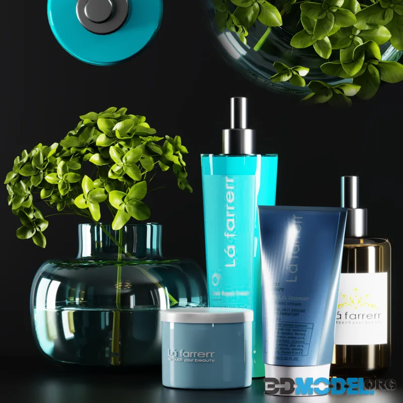 Bathroom accessories 02 with lafarrerr cosmetics