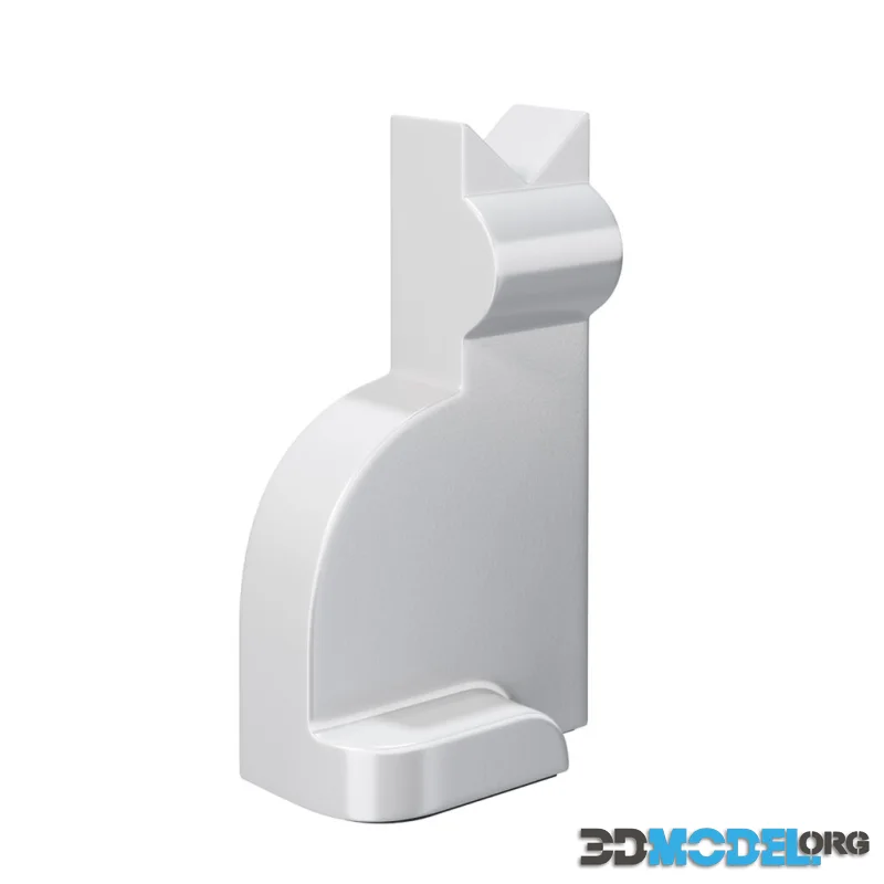 Cat White Porcelain Figure by Caussa