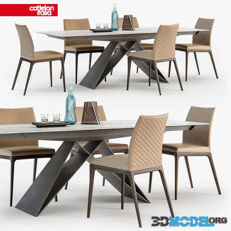 Cattelan Italia Arcadia couture chair Premier table
