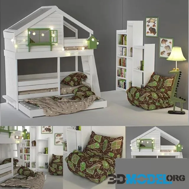 Children’s set (white and green)