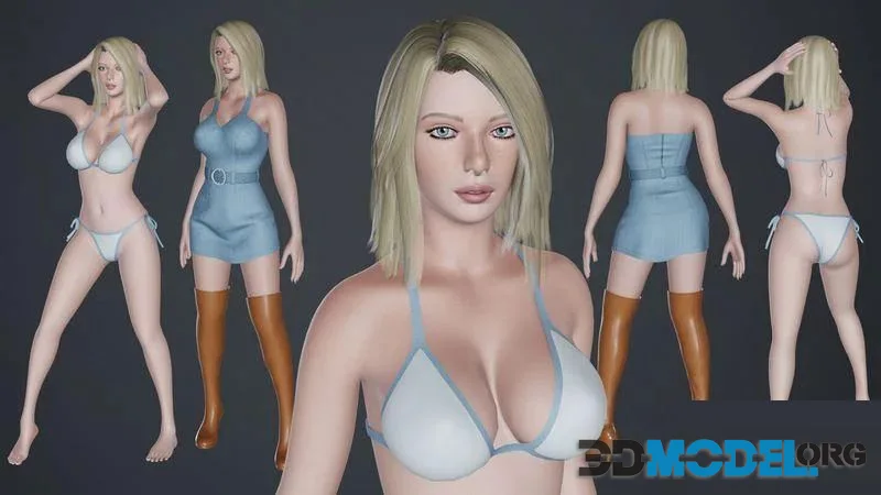 Debbie – Female Character Base Mesh Version (PBR)