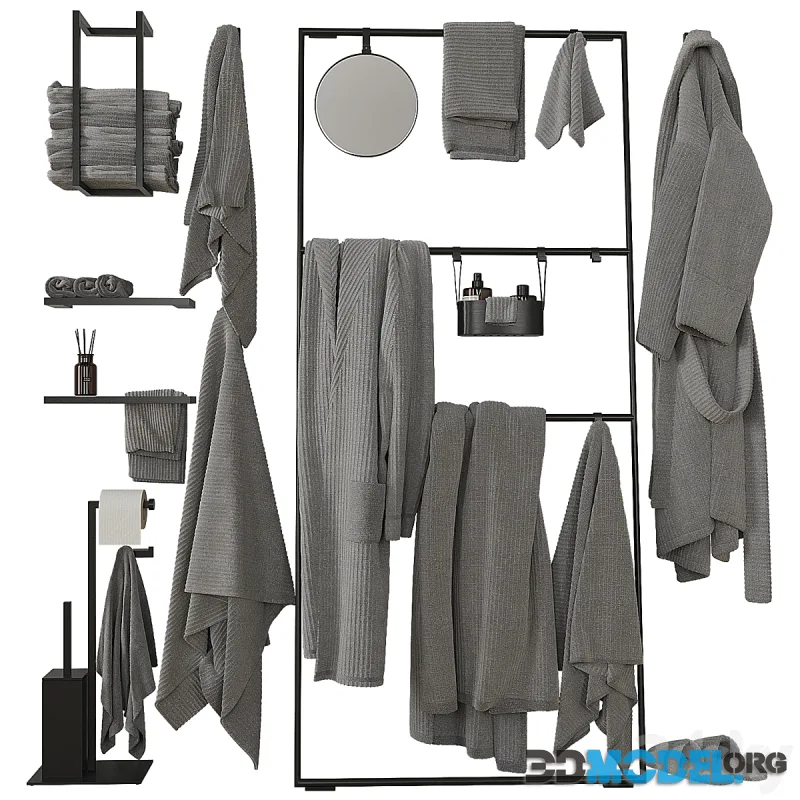 Decorative bathroom set 202 with towel rack Coco