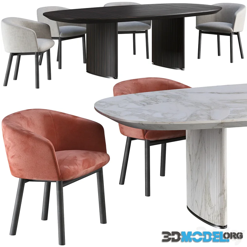 Dining table Gallotti Radice Shiro and chair Livrette