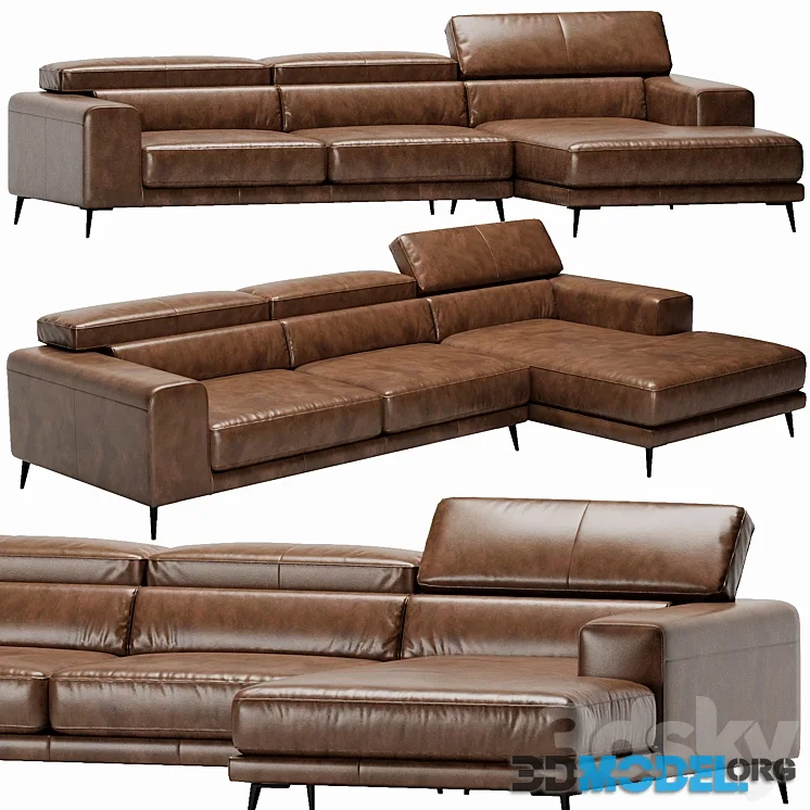 Ditre Italia Anderson Chaise Lounge Leather