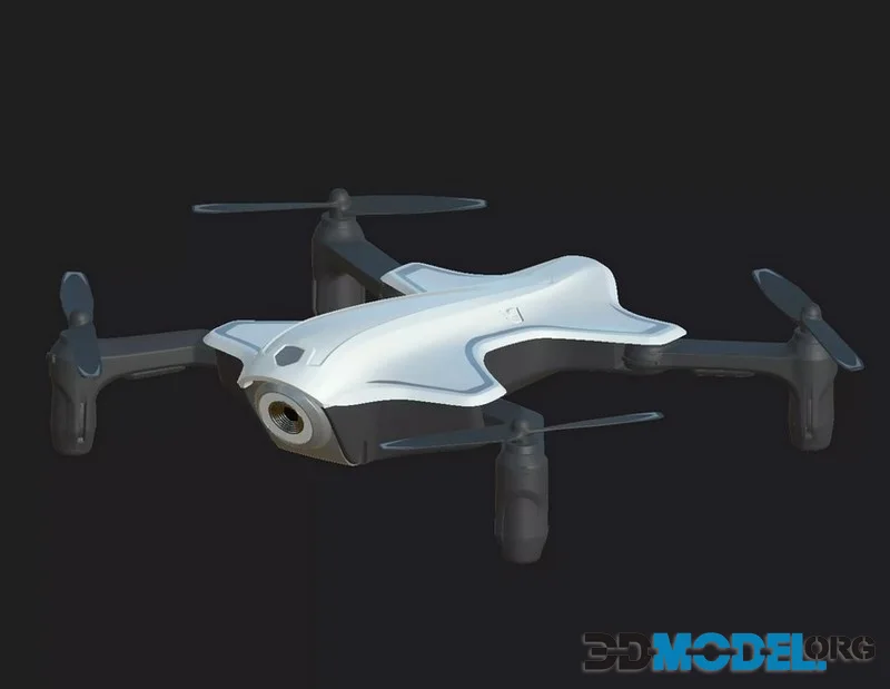 Drone with front camera low-poly (PBR)