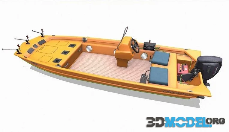 Electric Fishing Boat Low-poly (PBR)