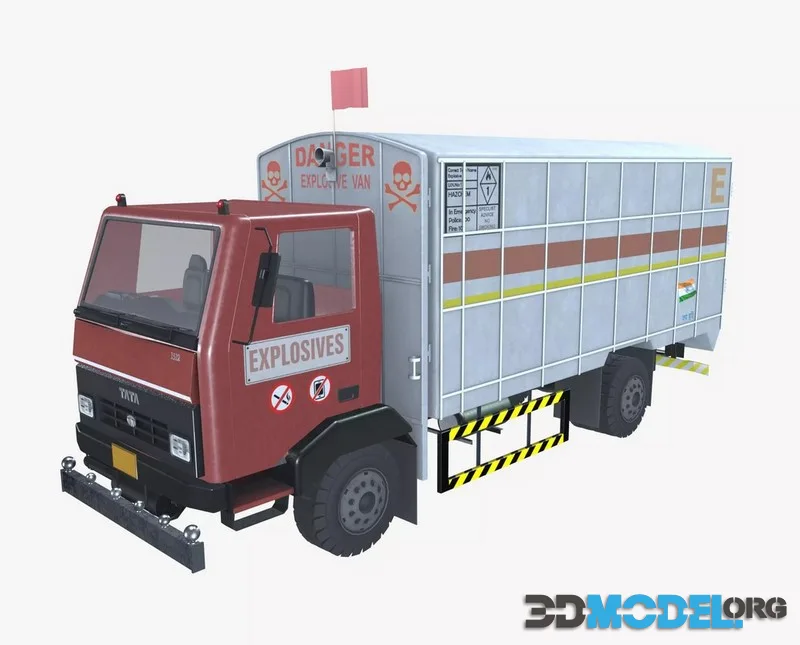 Explosives Vehicle With Rig low-poly (PBR)
