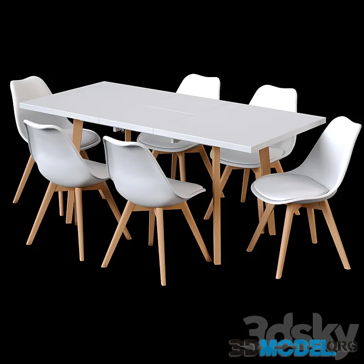 Extendable table Pamela (Pamela) and chair Ulric (Ulrik)