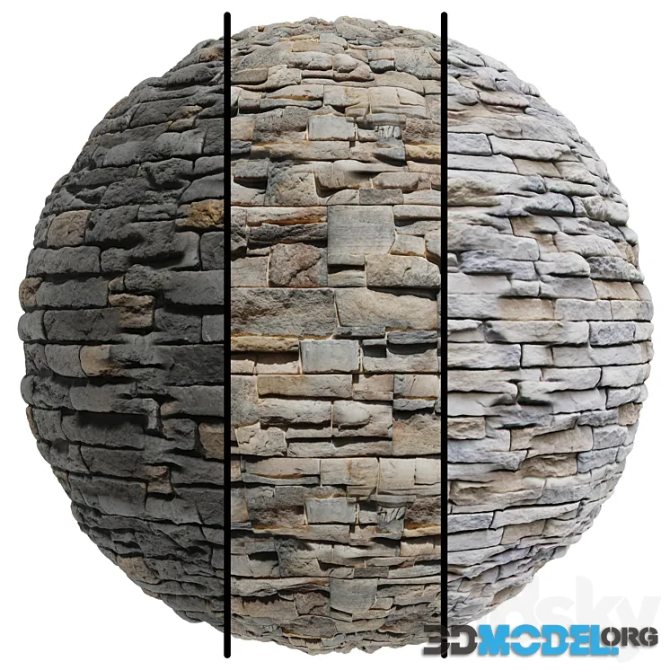 FB596 Exterior Stone Cladding facade 3MAT PBR Seamless