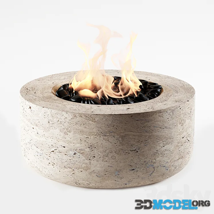 Fireplace (round, stone)