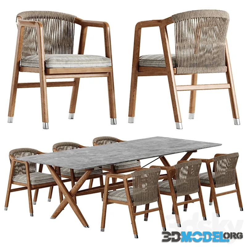 Flexform Crono chair Boma table set