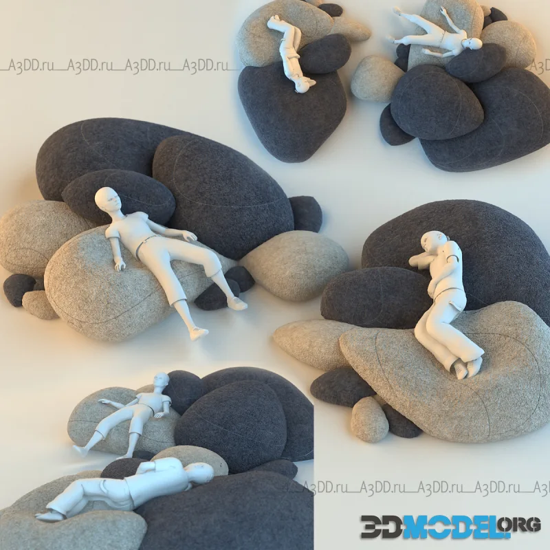 Floor cushions stones