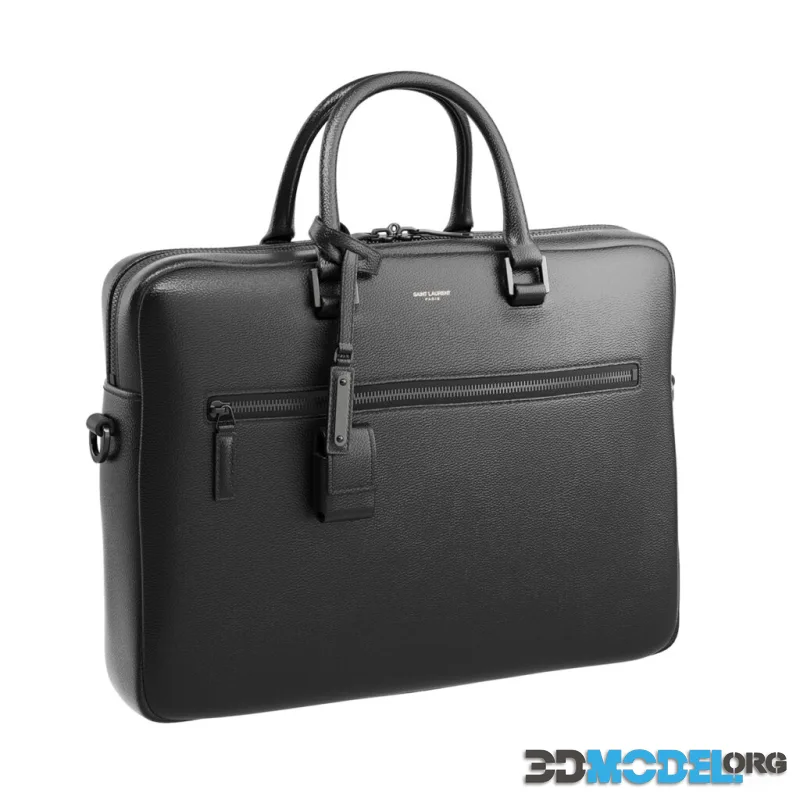 Full Grain Leather Briefcase by Saint Laurent