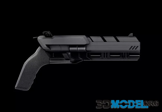 Futuristic Cyberpunk Plasma Handgun Low-poly (PBR)