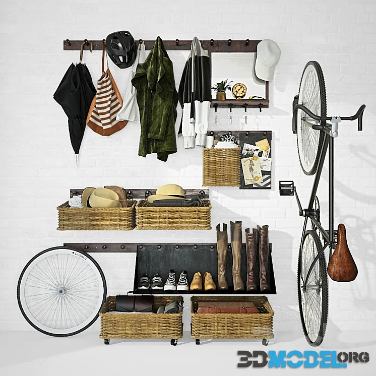 Hallway with filling and bicycle