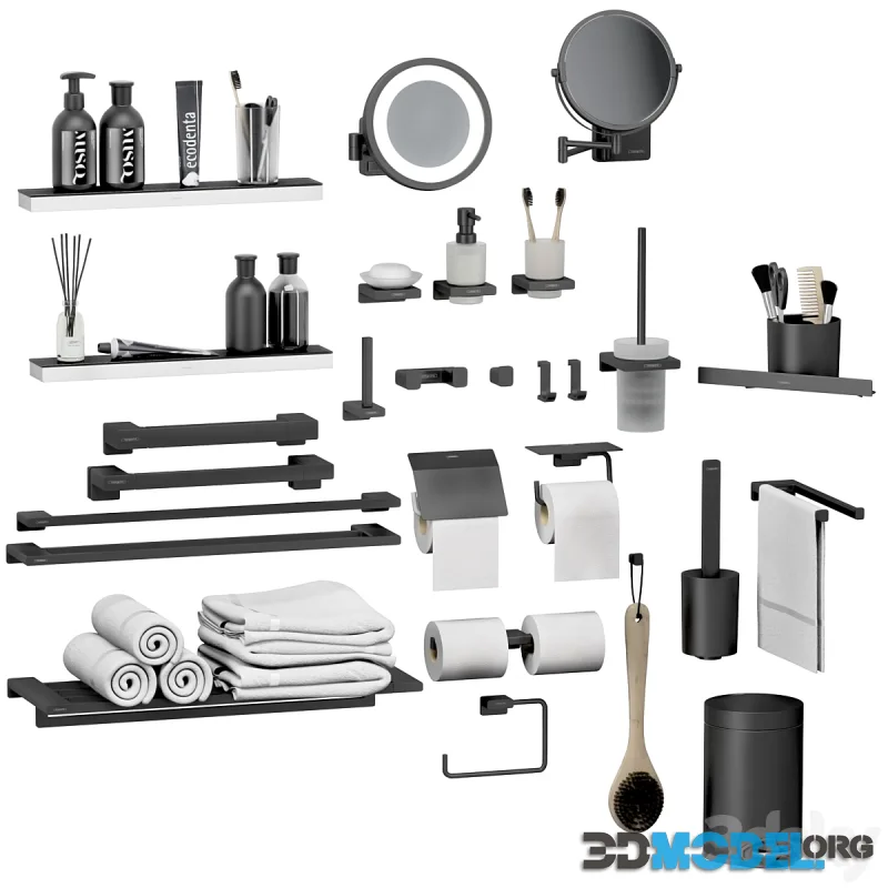 Hansgrohe set of bathroom accessories and decor