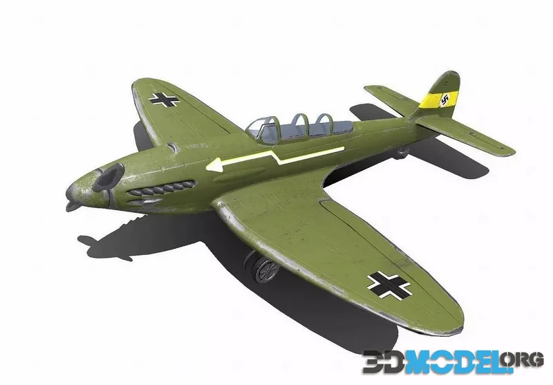 Heinkel He 112 German WW2 Fighter Plane low-poly (PBR)