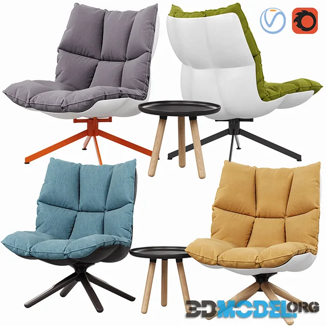 Husk armchair 002 and table
