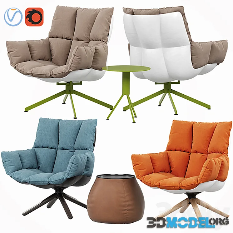 Husk armchair 4 color
