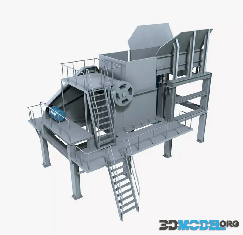 Industrial Shredder Machine low-poly (PBR)
