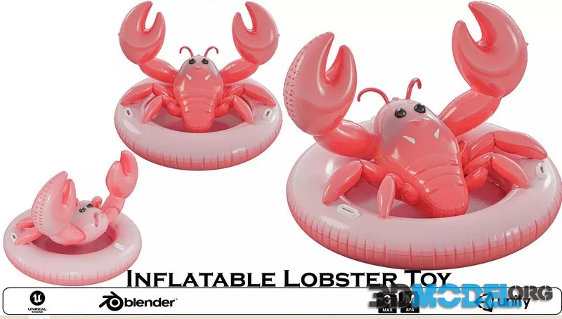 Inflatable Lobster Toy low-poly (PBR)