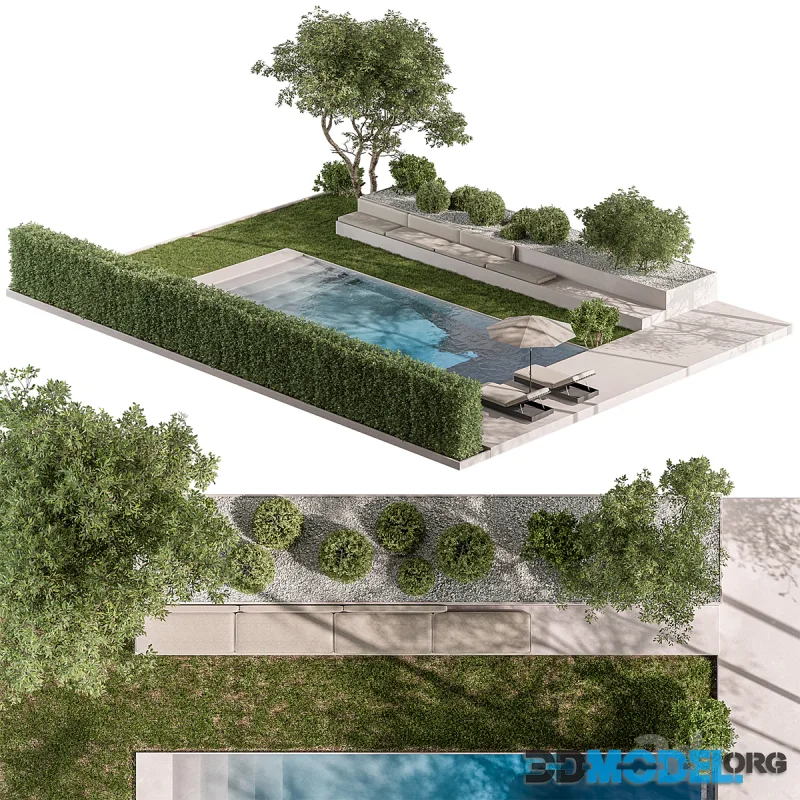 Landscape Furniture Backyard with Pool 95