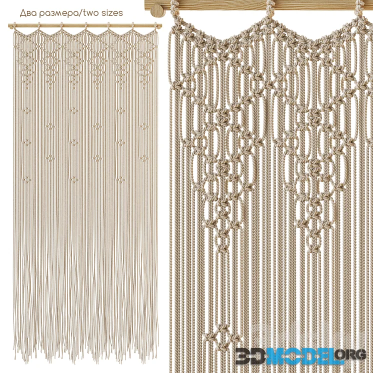 Macrame curtain KaktusDecor