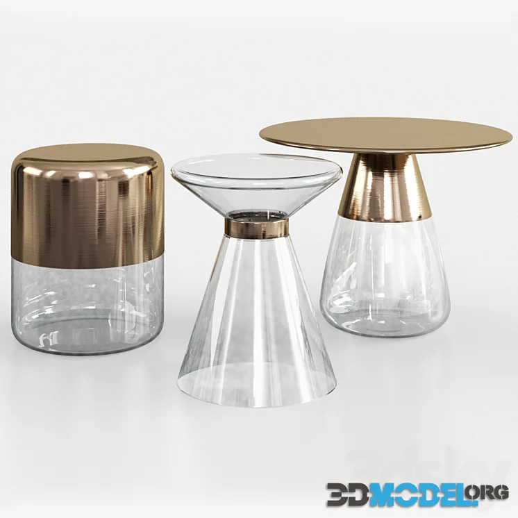 Maisons du Monde glass and gold metal side table