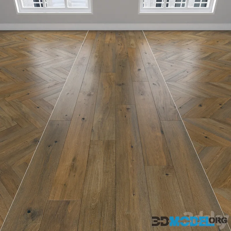 Material for interior - Parquet Oak, 3 types herringbone, linear, chevron