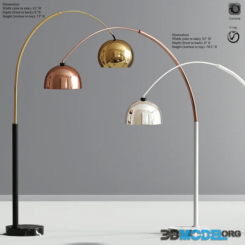 Modern Arc Floor Lamp Set 02