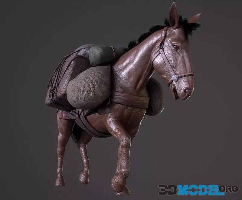 Mule A Tale of Endurance and Adaptability low-poly (PBR)