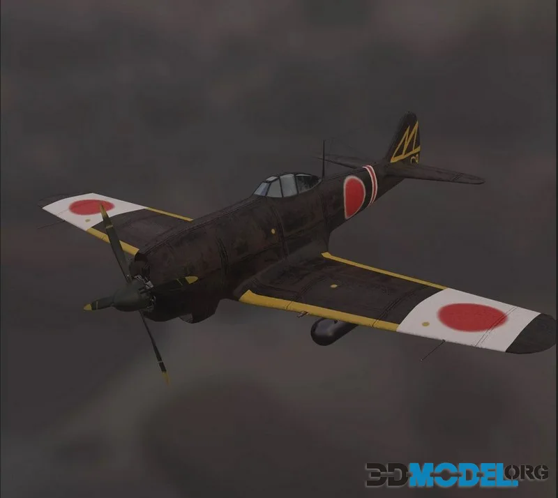 Nakajima ki 84 Aircraft low-poly (PBR)