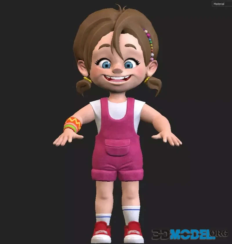 Naughty girl low-poly (PBR)