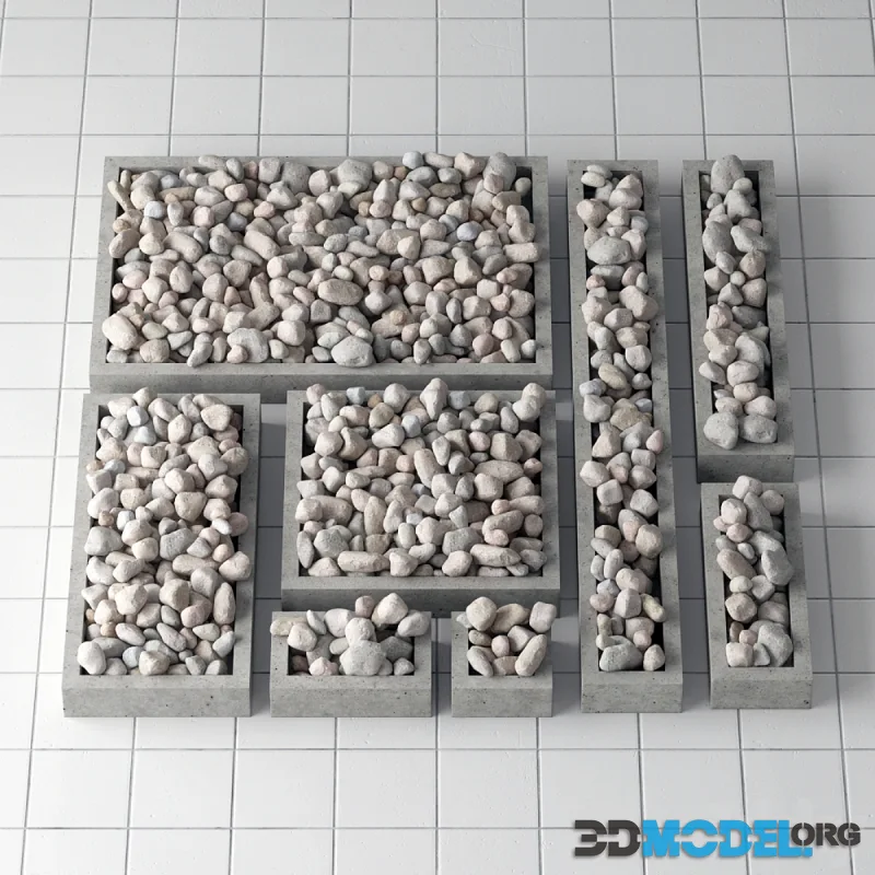 Pedestal stone pebble collection
