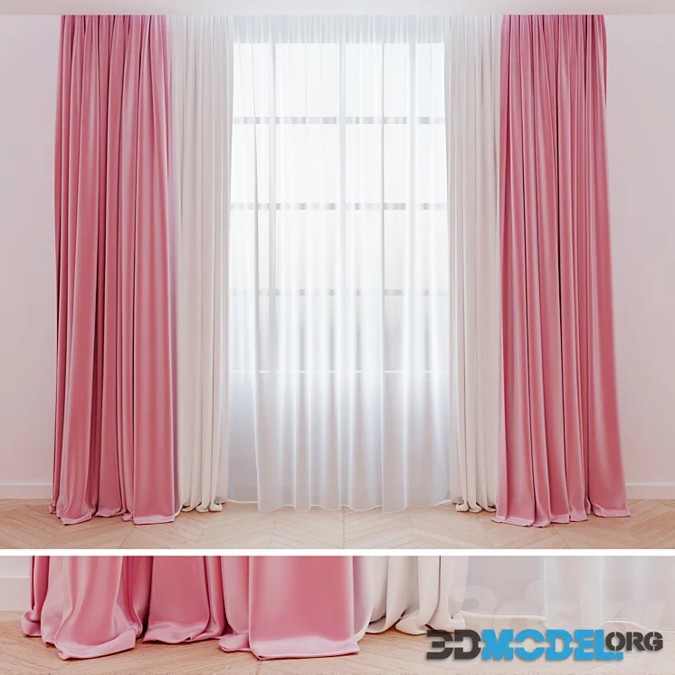 Pink velvet curtains
