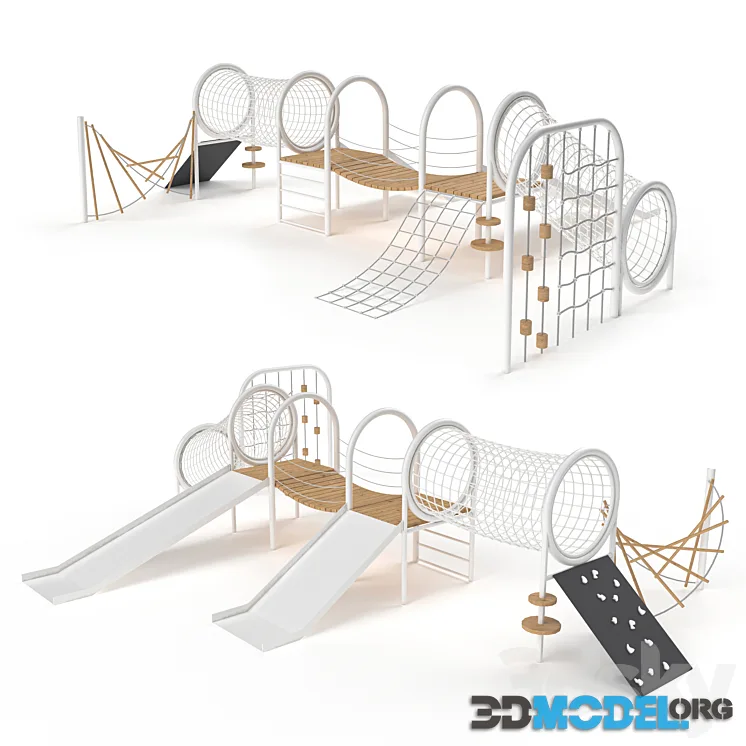 Playground (wood, white, black)
