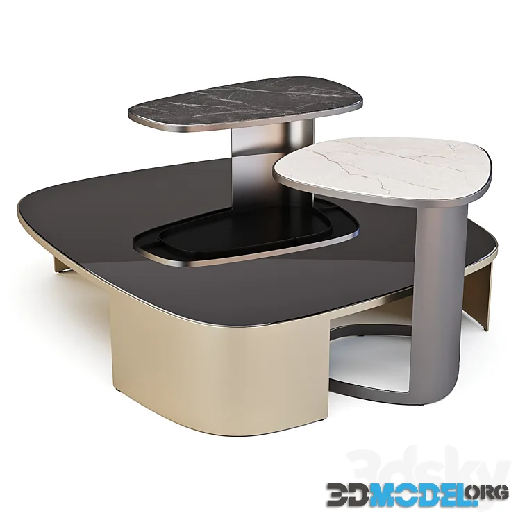 Poliform Koishi – Coffee and Side Tables Set 01