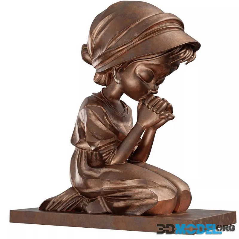 Prayer Girl Statue (PBR)