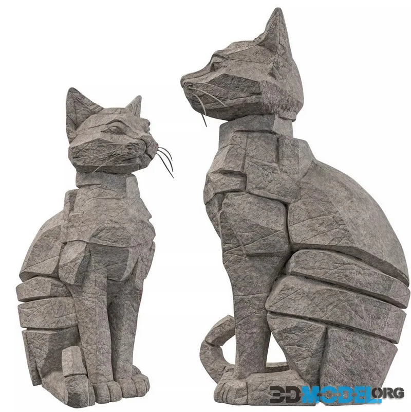 Rocky Cat Statue (PBR)