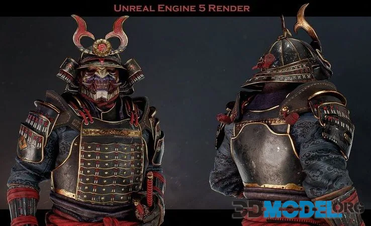 Samurai Ichiro low-poly (PBR)