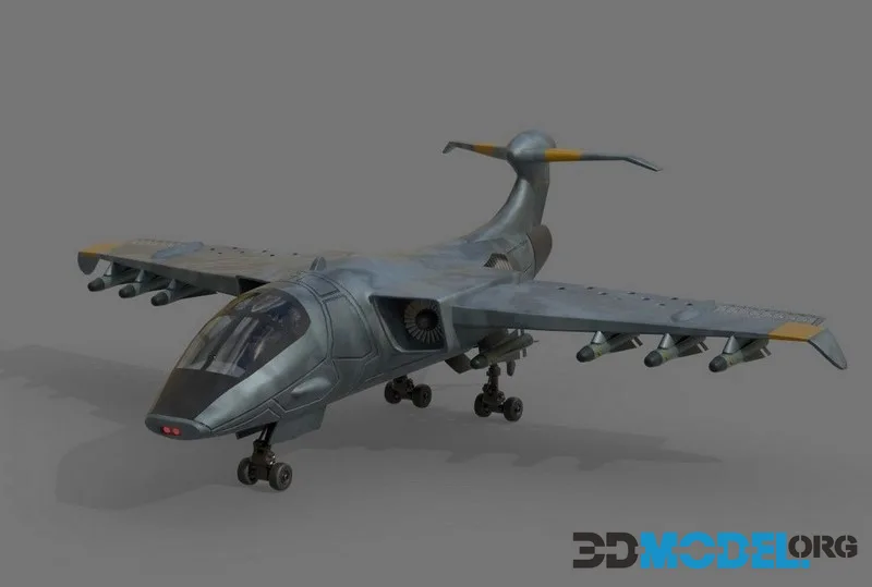 SCI-FI JET FIGHTER low-poly (PBR)