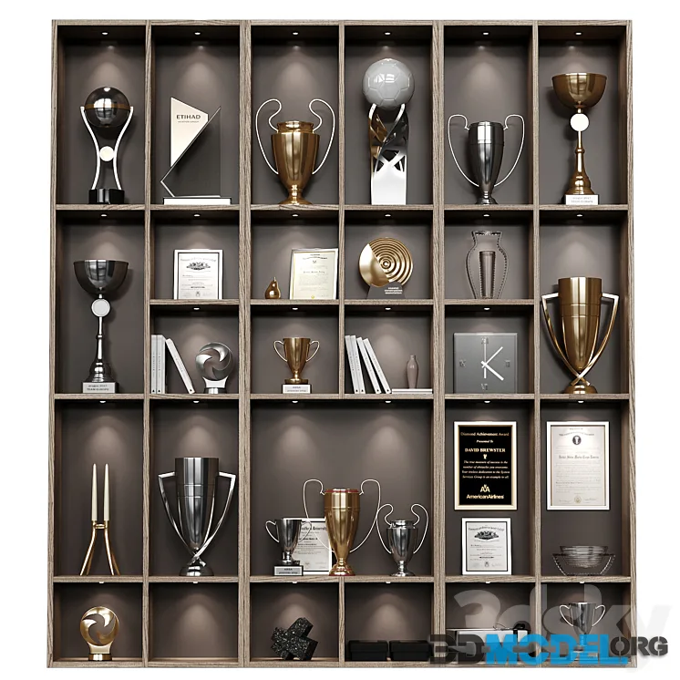 Shelf with awards